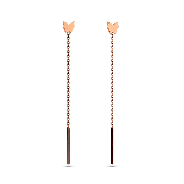 Серьги-протяжки из красного золота (арт. 109389) – изображение 1