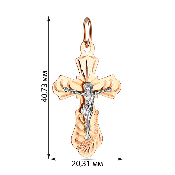 Хрестик золотий з розп'яттям "Спаси і збережи" (арт. 511201) – зображення 2