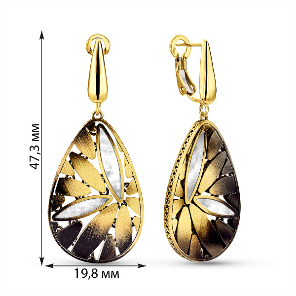 Золоті сережки Francelli з перламутром (арт. 1091787жчп) – зображення 3