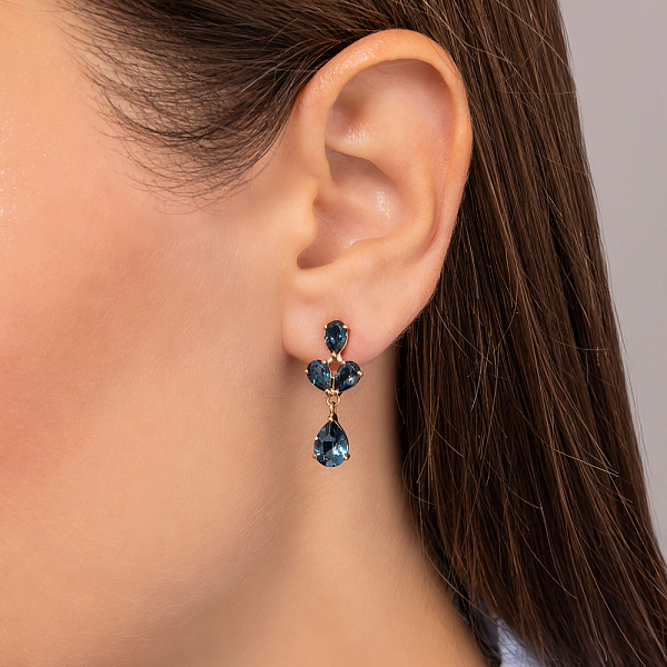 Золотые сережки с топазом (арт. 110676Пл) – изображение 3