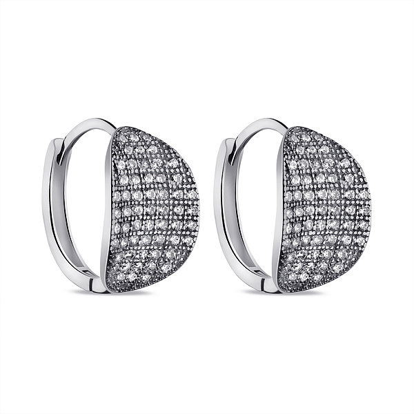 Серьги из серебра с россыпью фианитов (арт. 7502/9265) – изображение 1