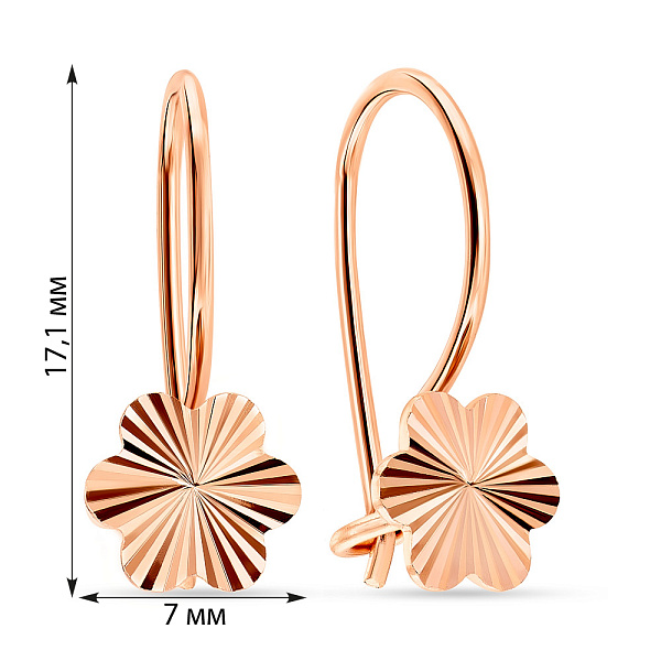 Сережки для дітей з червоного золота (арт. 100370) – зображення 2