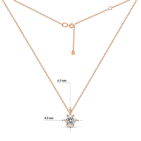 Кольє з червоного золота з діамантом (арт. Ц011163020) – зображення 3