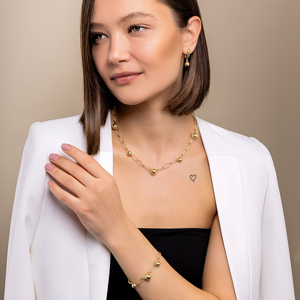 Золотые серьги-подвески Francelli (арт. 1091319ж) – изображение 4