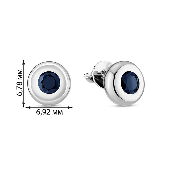 Золоті сережки пусети з сапфірами (арт. 110572Пбс) – зображення 3