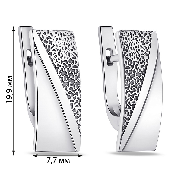 Серьги из серебра с узором (арт. 7902/408сп) – изображение 2