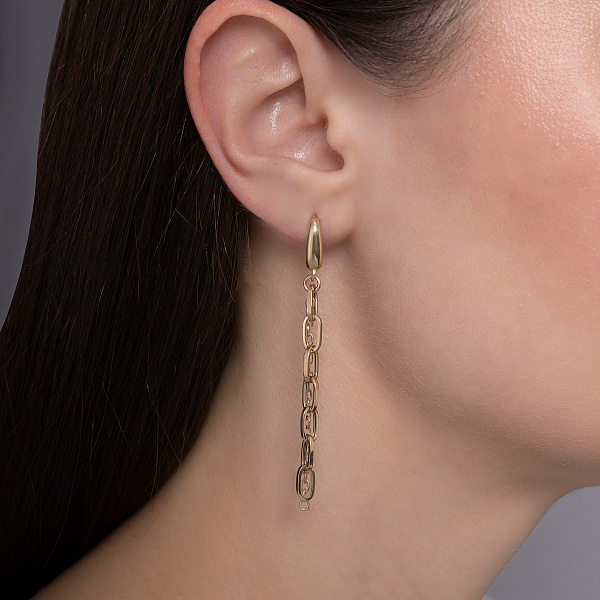 Серьги из желтого золота Звенья (арт. 1091578ж) – изображение 3