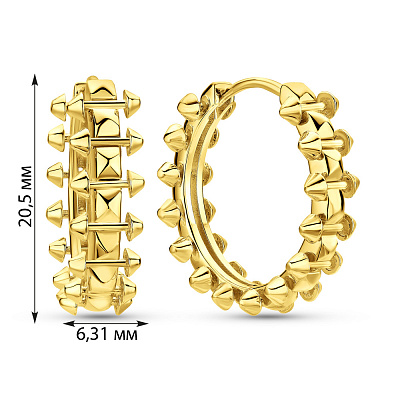 Серьги-кольца из желтого золота  (арт. 1091351/20ж)