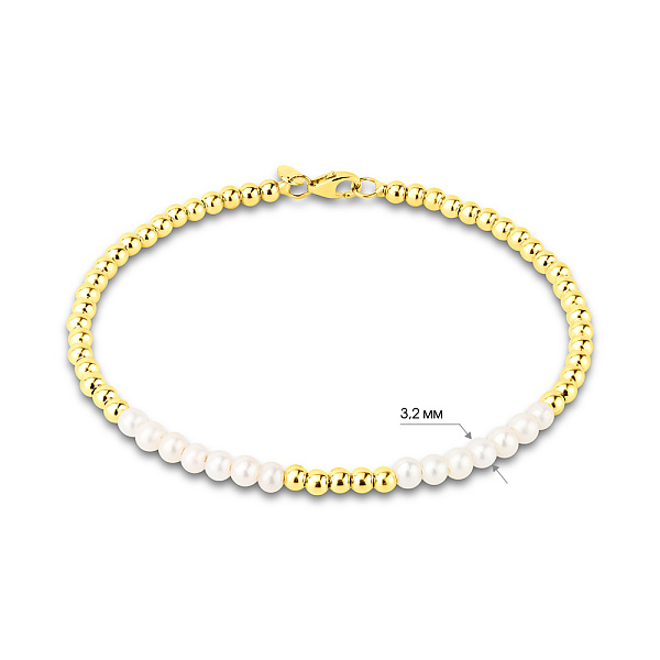 Золотий браслет з перлами (арт. 3261062жпрлб) – зображення 3