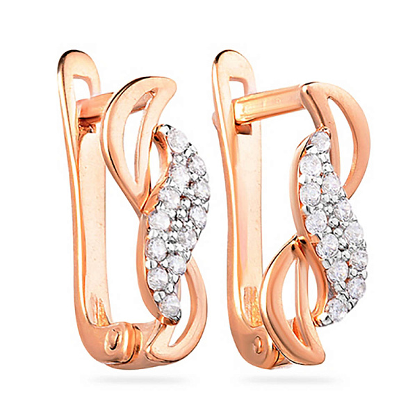 Золотые серьги с фианитами (арт. 110321) – изображение 1