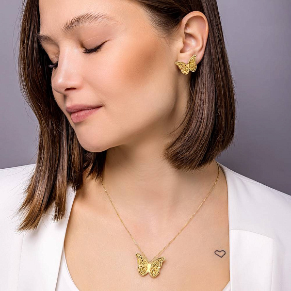 Золотое колье Бабочка Francelli (арт. 352713ж) – изображение 4