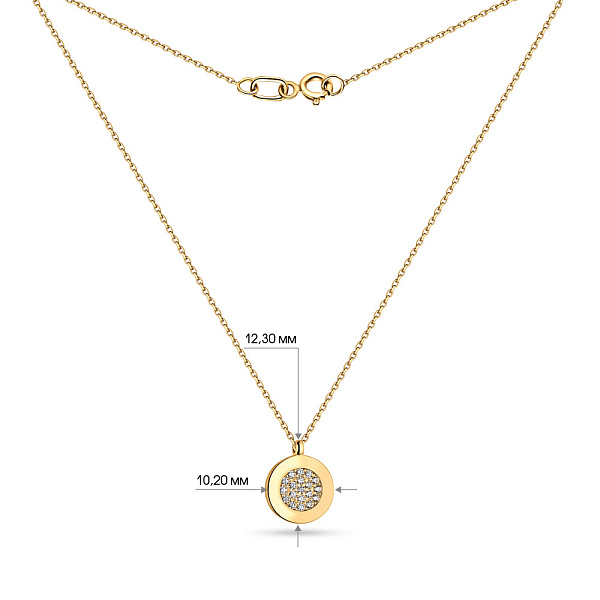 Колье из желтого золота с россыпью фианитов (арт. 352267ж) – изображение 3