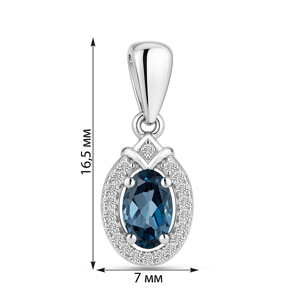 Серебряная подвеска с топазом и фианитами (арт. 7503/4916Пл) – изображение 2