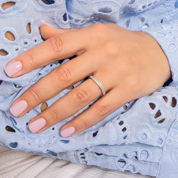 Золота двостороння каблучка з фіанітами (арт. 141163) – зображення 5