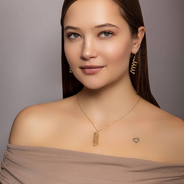 Золотые серьги Francelli (арт. 1091746ж) – изображение 3