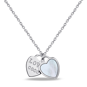 Фото Срібне кольє Серце з перламутром (арт. 7507/1870п)
