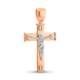 Фото Золотой крестик без камней (арт. 500707)