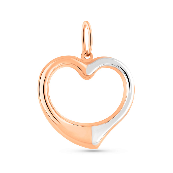 Золотой кулон Сердце с родированием (арт. 424839р) – изображение 1