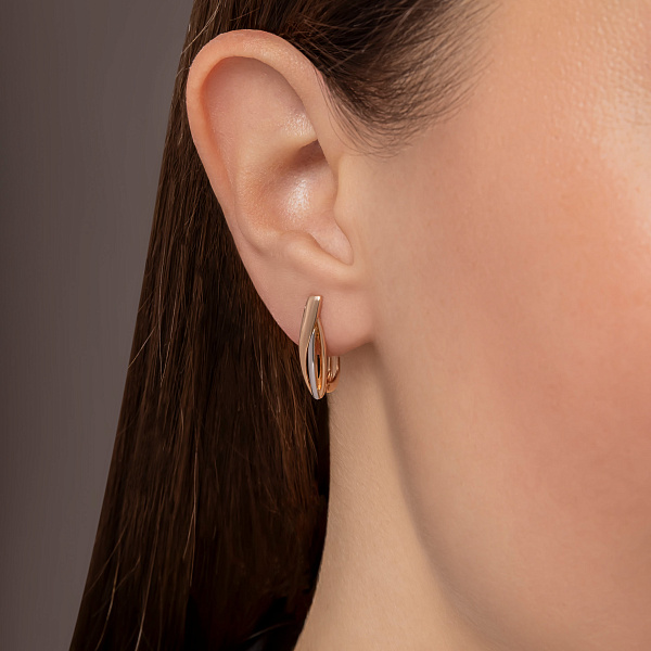 Золотые серьги без камней (арт. 110380) – изображение 2