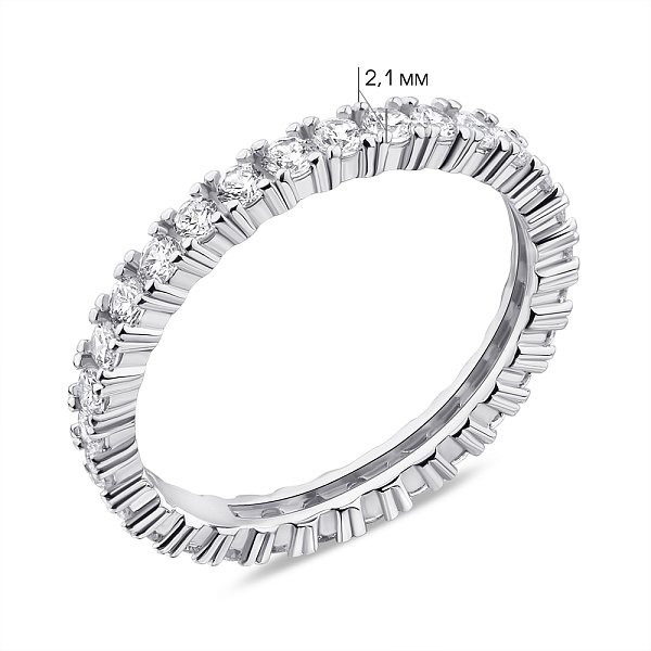 Кольцо из серебра с дорожкой из фианитов (арт. 7501/5899/1) – изображение 2