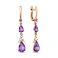 Сережки-подвески из красного золота с аметистом (арт. 111119Паф) – изображение 1