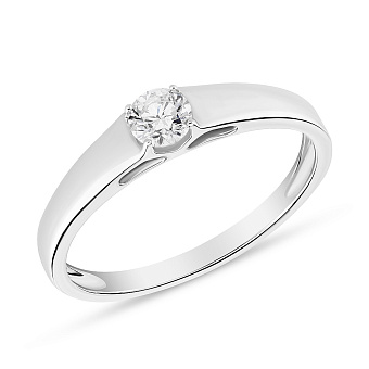 Фото Кольцо из белого золота с бриллиантом (арт. К341261020б)