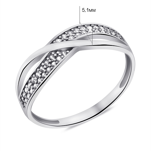 Серебряное кольцо с фианитами (арт. 7501/1497К) – изображение 2