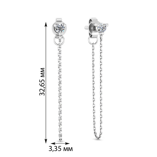 Золотые серьги пусеты с бриллиантами (арт. Т011762010б) – изображение 2