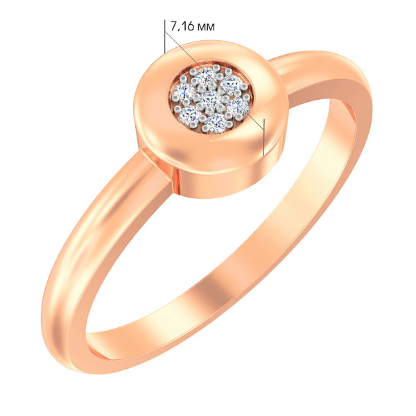 Золотое кольцо с фианитами (арт. 142100) – изображение 2