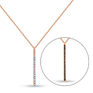 Золоте двостороннє кольє з білими і чорними фіанітами (арт. 352451ч)