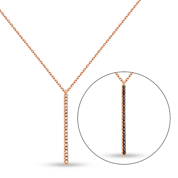 Золоте двостороннє кольє з білими і чорними фіанітами (арт. 352451ч) – зображення 1