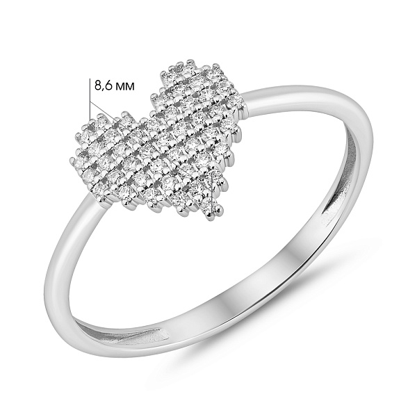 Золотое кольцо Сердце с бриллиантами (арт. К011689010б) – изображение 8