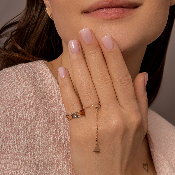 Каблучка Fly з золота з ланцюжком (арт. 1401188) – зображення 2