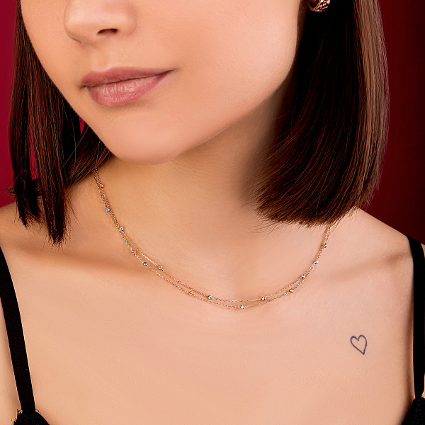 Колье из красного и белого золота (арт. 360179кб) – изображение 5