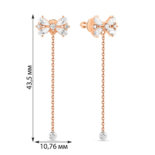 Сережки з червоного золота Бантики (арт. 111304) – зображення 4
