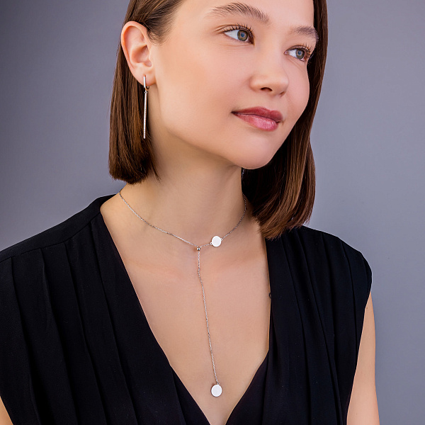 Кольє FLY з білого золота з регулюванням довжини (арт. 352692/10б) – зображення 4