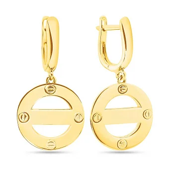 Сережки из желтого золота без камней (арт. 108294ж)