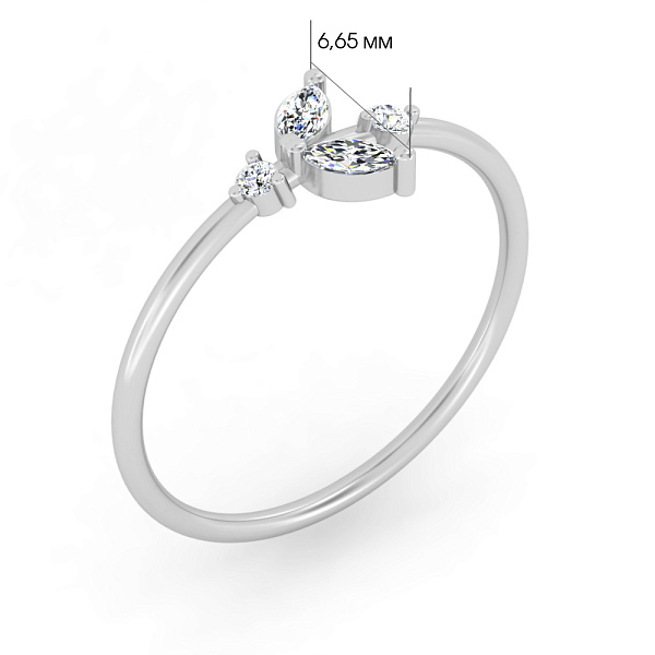 Кольцо из белого золота с бриллиантами (арт. К011415020б) – изображение 2