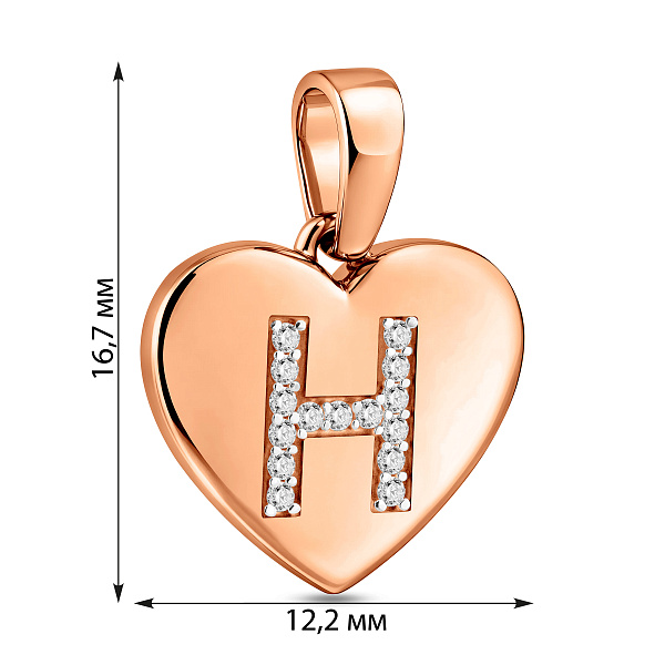 Золотой подвес Буква Н с фианитами (арт. 440978) – изображение 7