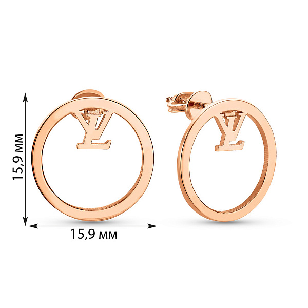 Золоті сережки-пусети (арт. 109450) – зображення 2