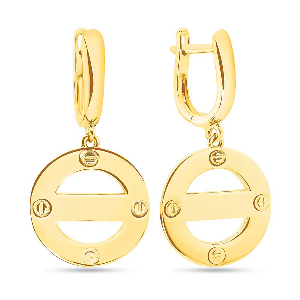 Сережки з жовтого золота без каміння (арт. 108294ж) – зображення 1