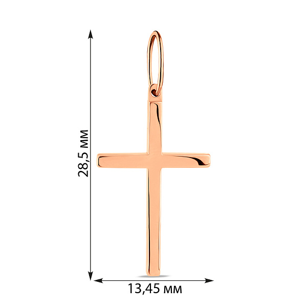 Золотой кулон Крестик без камней (арт. 440848) – изображение 3