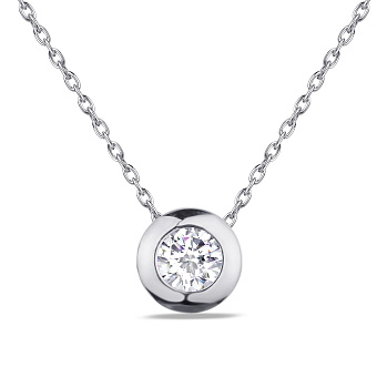 Фото Кольє зі срібла з одним фіанітом (арт. 7507/548/3)