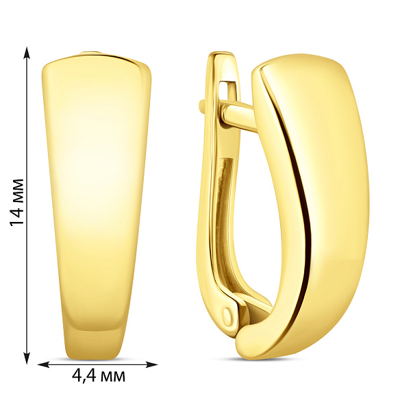 Золотые серьги без камней (арт. 110459ж) – изображение 5