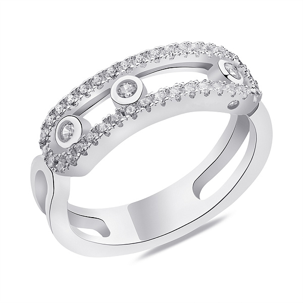 Срібна каблучка з фіанітами (арт. 7501/5974) – зображення 1