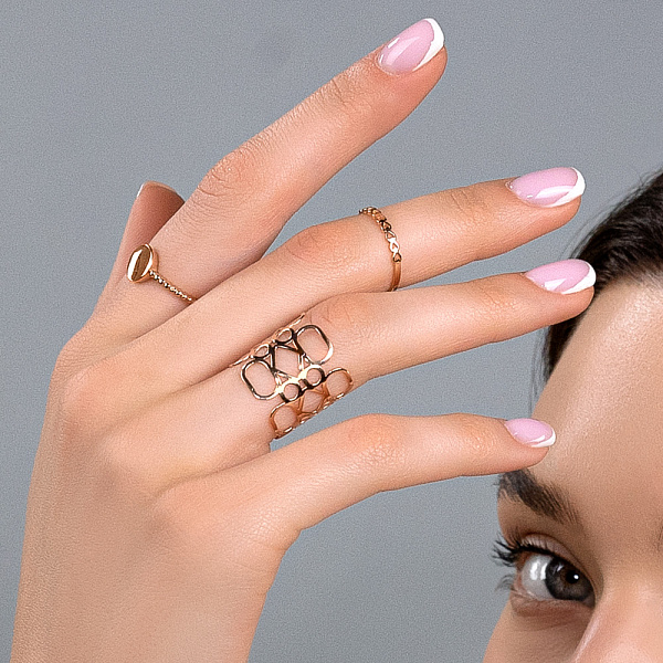 Широкое кольцо из красного золота (арт. 140026) – изображение 4