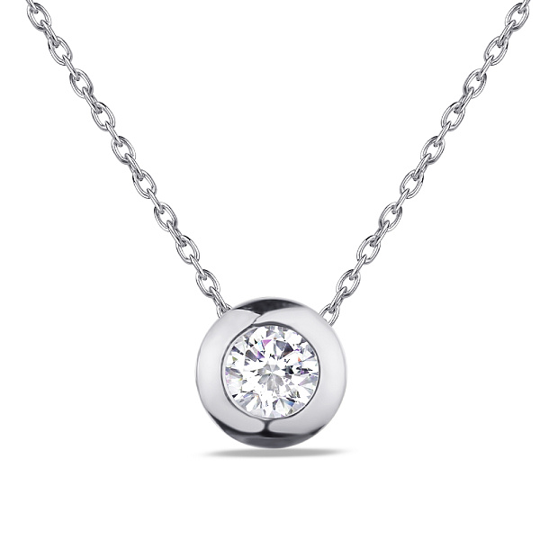 Кольє зі срібла з одним фіанітом (арт. 7507/548/3) – зображення 1