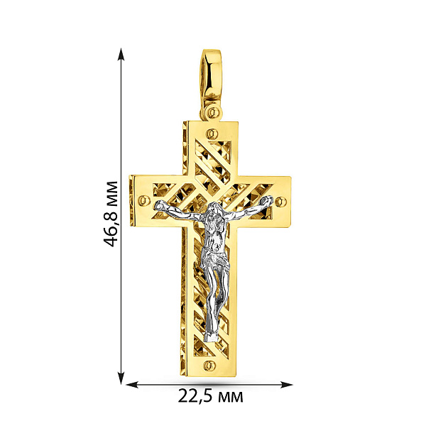 Золотой крестик с распятием (арт. 500641ж) – изображение 2