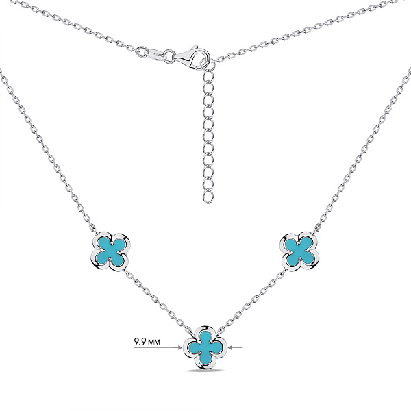 Колье из серебра Клевер с ониксом (арт. 7507/2102/9ог) – изображение 2