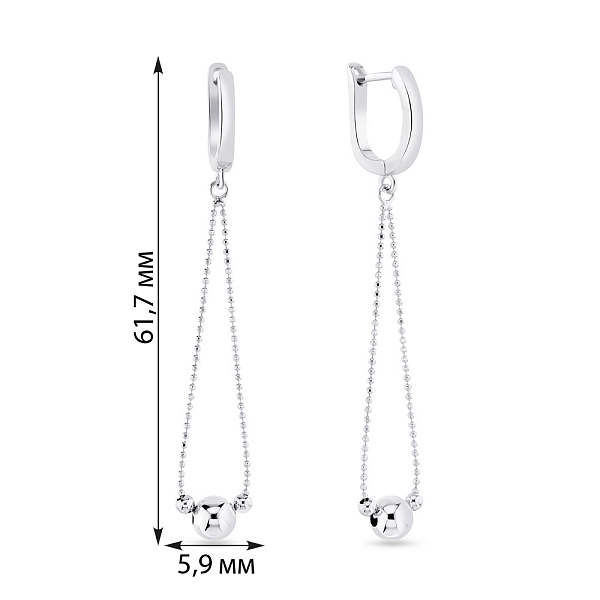 Серьги-подвески из серебра без камней Trendy Style (арт. 7502/4566) – изображение 2